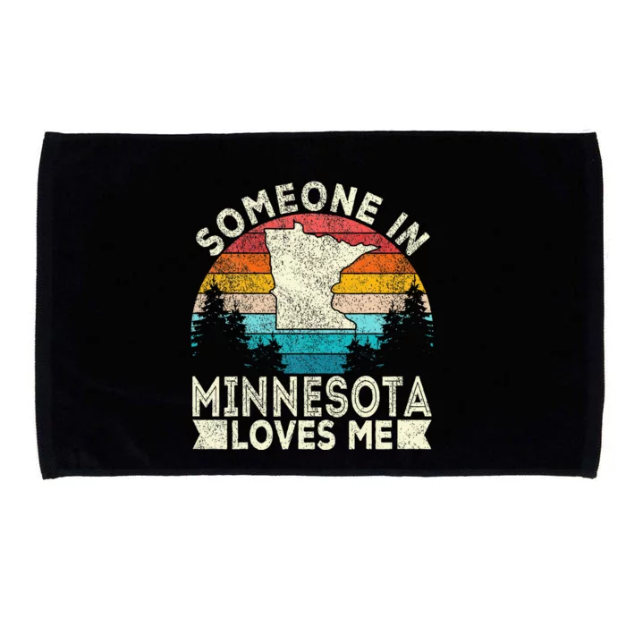 Someone In Minnesota Loves Me Retro Minnesota Microfiber Hand Towel