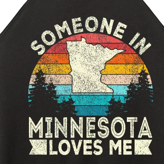 Someone In Minnesota Loves Me Retro Minnesota Women’s Perfect Tri Rocker Tank