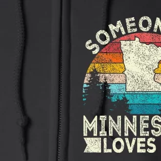 Someone In Minnesota Loves Me Retro Minnesota Full Zip Hoodie