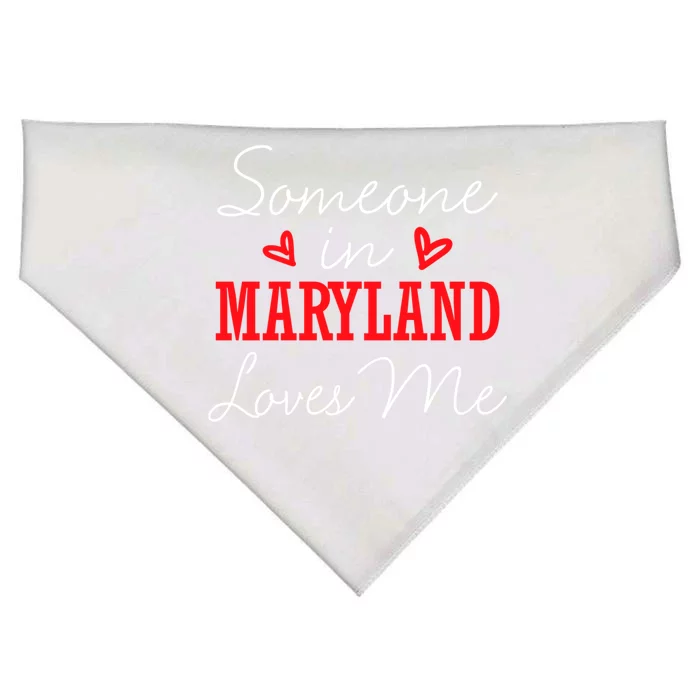 Someone In Maryland Loves Me Relationship Couple Cool Gift USA-Made Doggie Bandana