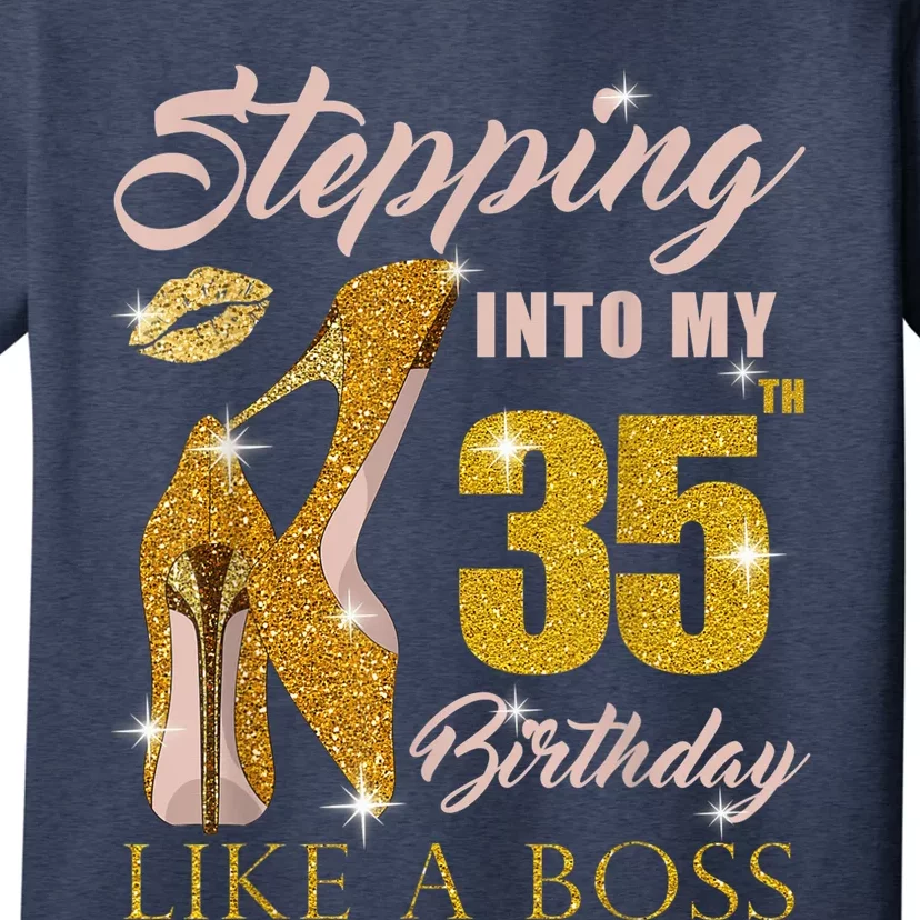 Stepping Into My 35th Birthday Like A Boss 35 yo Bday Gift T-Shirt