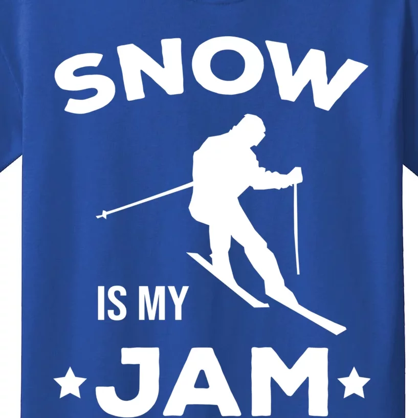 Snow Is My Jam Skiing Lover Sports Ski Instructor Skier Funny Gift Kids T-Shirt