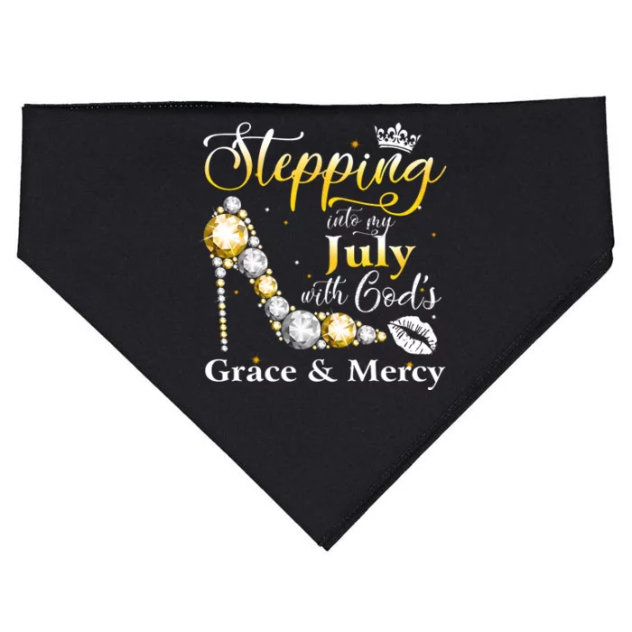 Stepping Into My July Birthday With GodS Grace And Mercy USA-Made Doggie Bandana