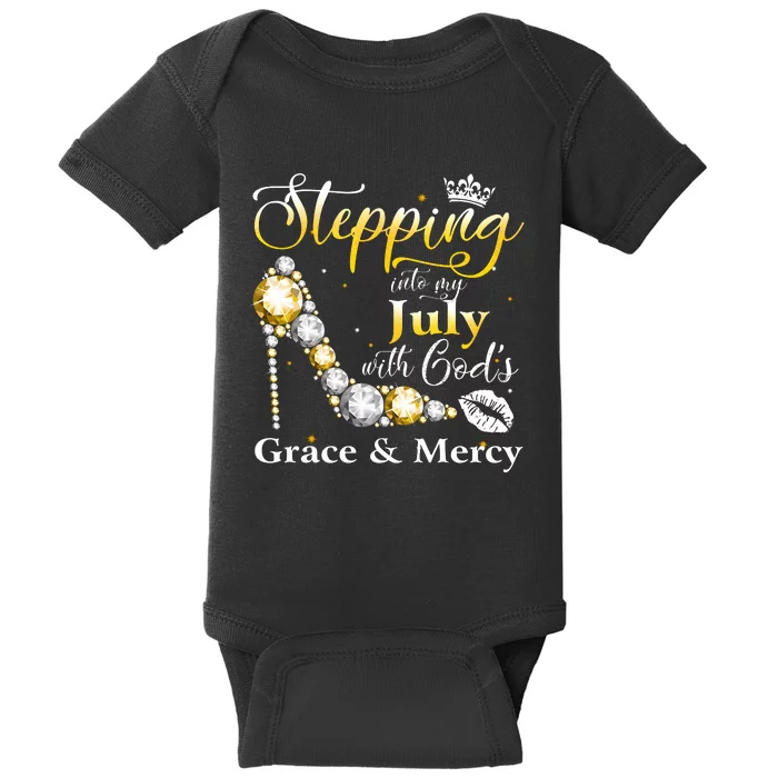 Stepping Into My July Birthday With GodS Grace And Mercy Baby Bodysuit