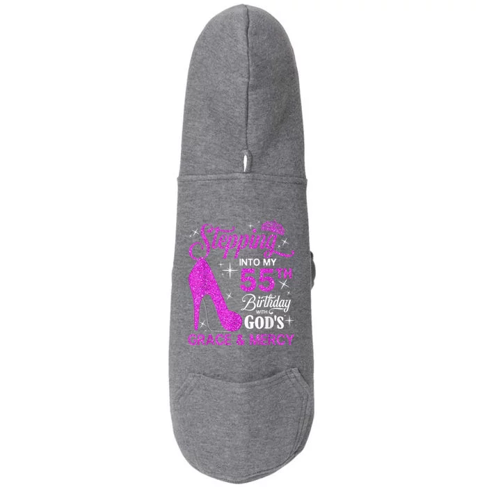 Stepping Into My 55th Birthday With God's Grace And Mercy Doggie 3-End Fleece Hoodie