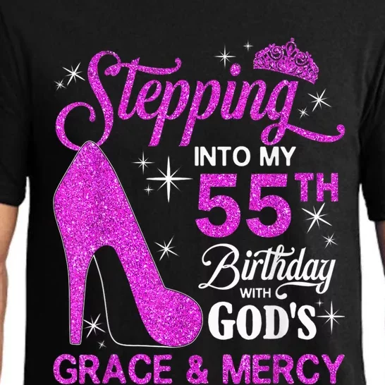 Stepping Into My 55th Birthday With God's Grace And Mercy Pajama Set