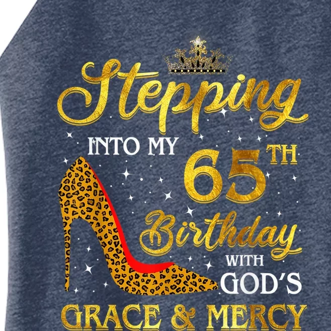 Stepping Into My 65th Birthday Present Gift Girl Wo 65 Year Old Women’s Perfect Tri Rocker Tank