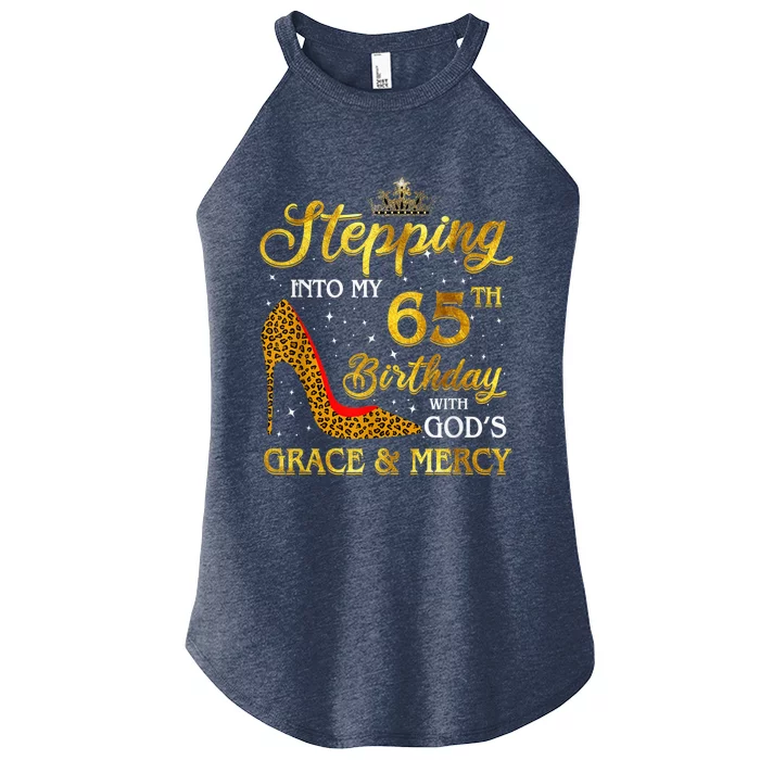 Stepping Into My 65th Birthday Present Gift Girl Wo 65 Year Old Women’s Perfect Tri Rocker Tank