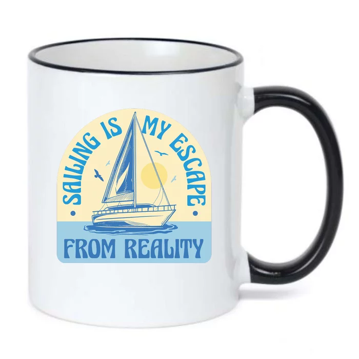 Sailing Is My Escape From Reality Black Color Changing Mug