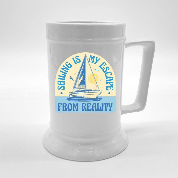 Sailing Is My Escape From Reality Front & Back Beer Stein