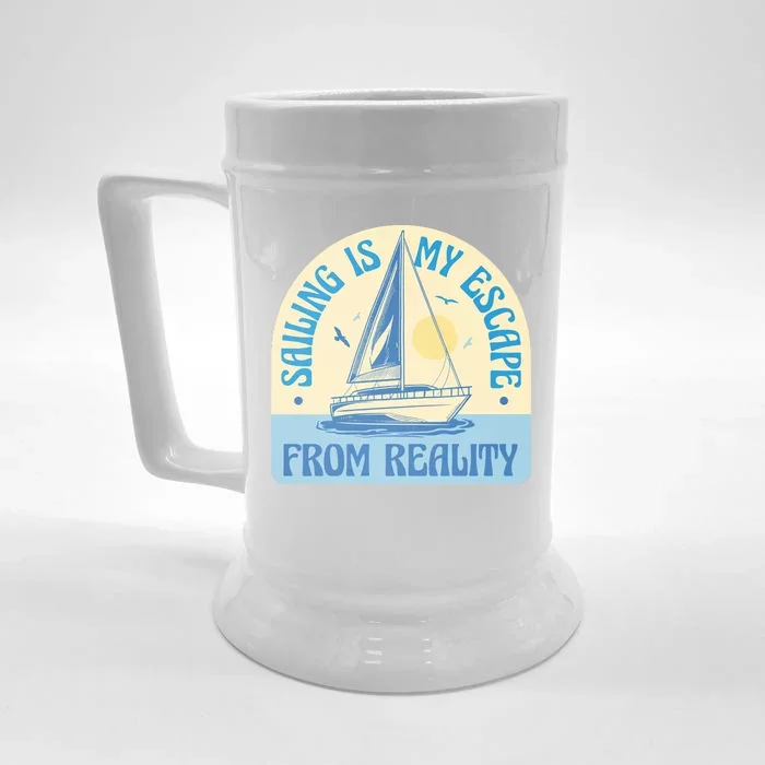 Sailing Is My Escape From Reality Front & Back Beer Stein