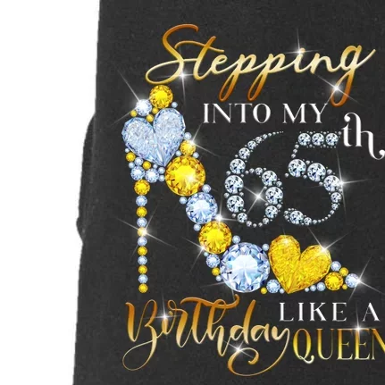 Stepping Into My 65th Birthday Like A queen Birthday boss Doggie 3-End Fleece Hoodie