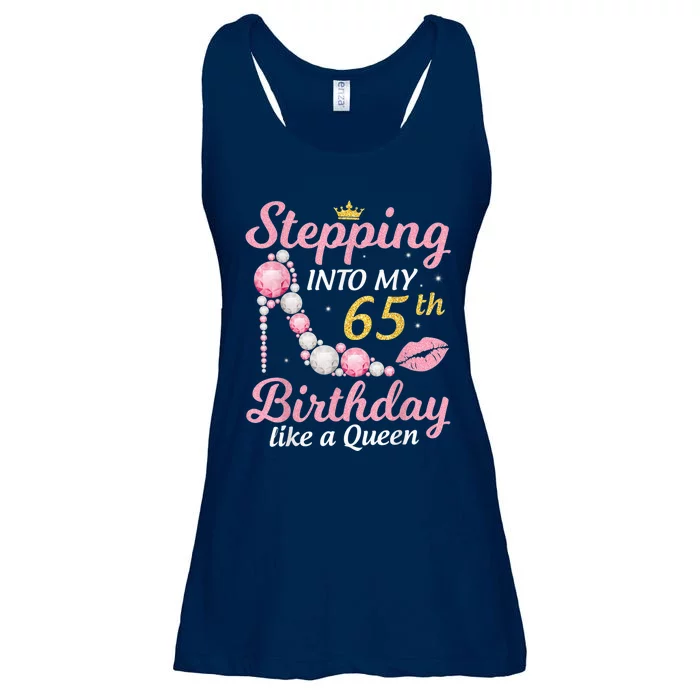 Stepping Into My 65th Birthday Like A Queen Happy To Me Mom Ladies Essential Flowy Tank