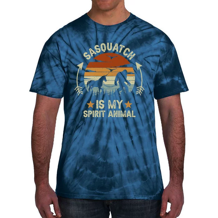 Sasquatch Is My Spirit Animal Vintage Sasquatch Lover Tie-Dye T-Shirt