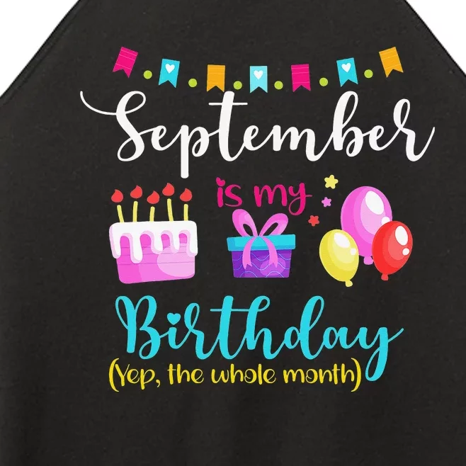 September is My Birthday The Whole Month September Bday Women’s Perfect Tri Rocker Tank