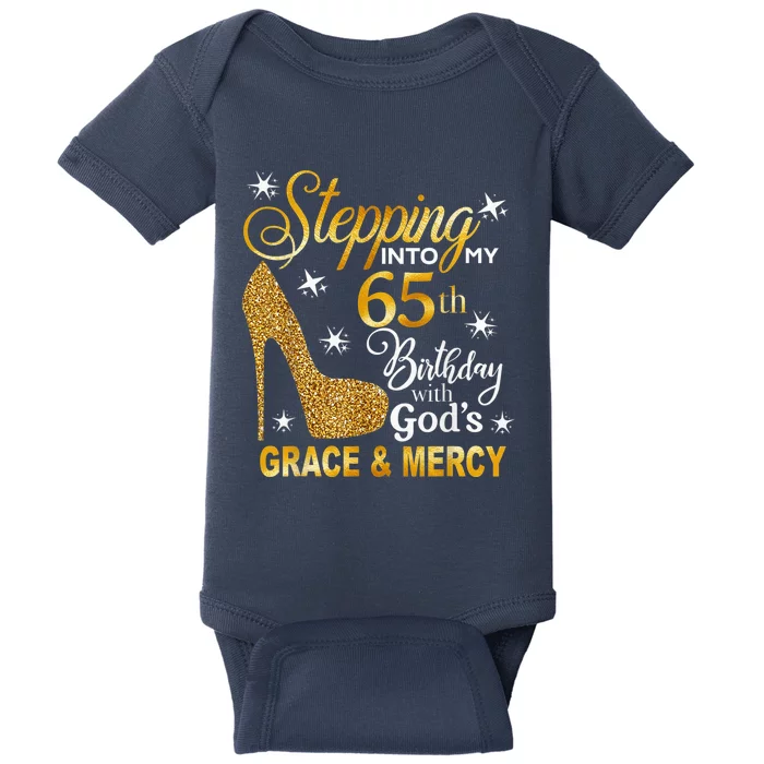 Stepping into my 65th birthday with God's grace & Mercy Baby Bodysuit