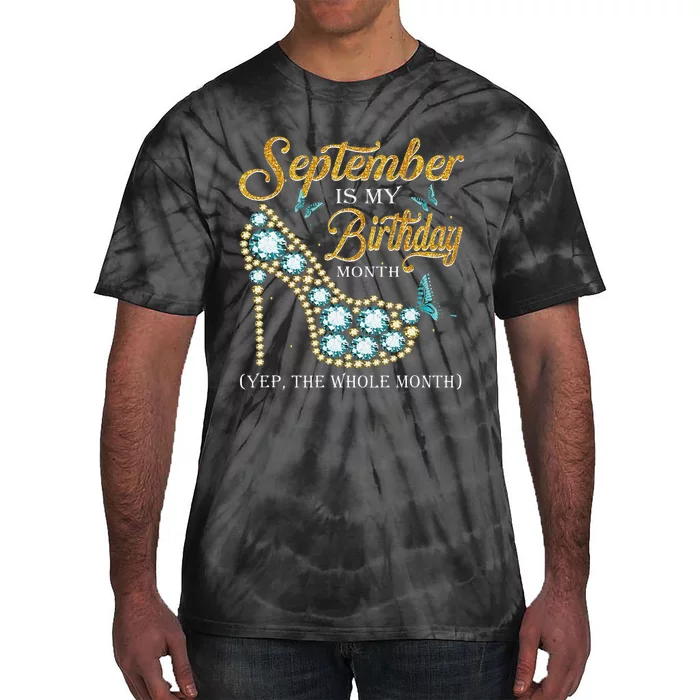 September Is My Birthday The Whole Month September Diamond Tie-Dye T-Shirt