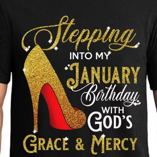 Stepping Into My January Birthday With Gods Grace And Mercy Pajama Set