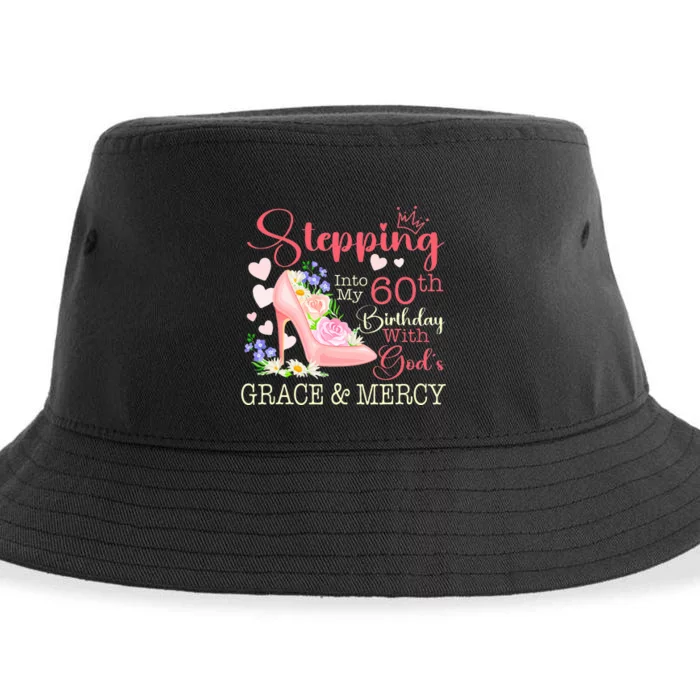 Stepping into My 60th Birthday with God's Grace & Mercy 1963 Sustainable Bucket Hat