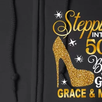 Stepping into my 50th birthday with God's grace & Mercy Full Zip Hoodie