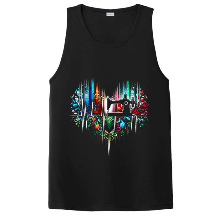 Sewing Is My Heart Funny Sewing Lovers Gifts Performance Tank