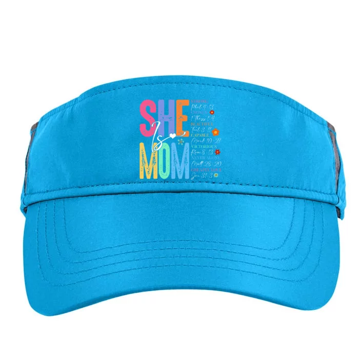 She Is Mom Christian Jesus Mama Religious Adult Drive Performance Visor