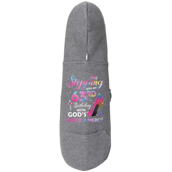 Stepping Into My 63rd Birthday Gift Women 63 Years Old Pumps Doggie 3-End Fleece Hoodie