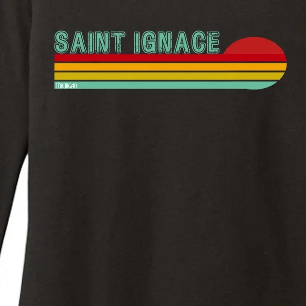 Saint Ignace Michigan Womens CVC Long Sleeve Shirt