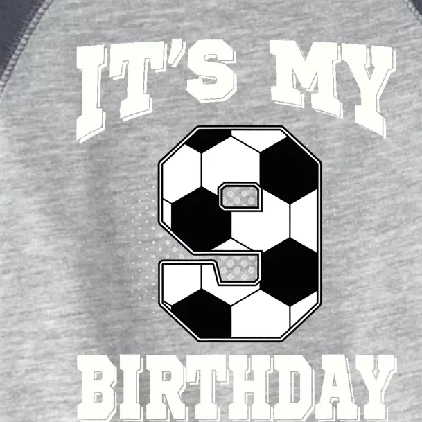 Soccer ItS My 9th Birthday 9 Years Old Boy Girl Toddler Fine Jersey T-Shirt