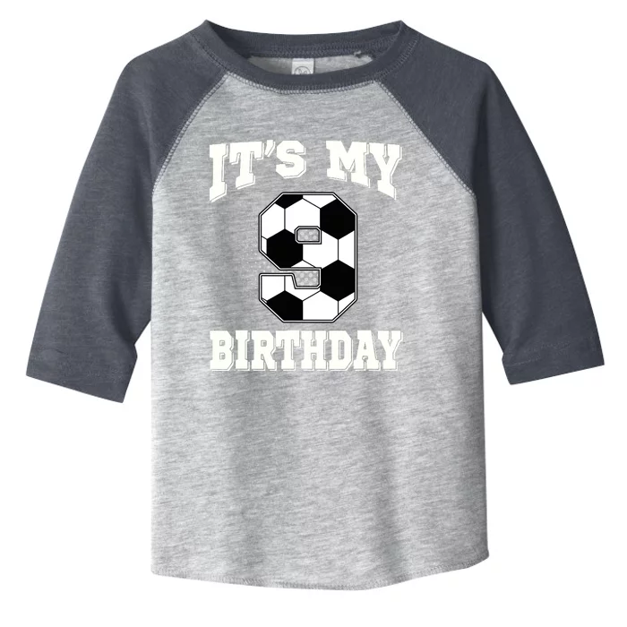 Soccer ItS My 9th Birthday 9 Years Old Boy Girl Toddler Fine Jersey T-Shirt