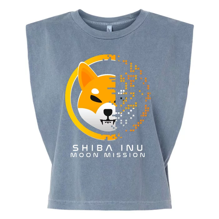 Shiba Inu Moon Mission DOGE Coin Cryptocurrency Garment-Dyed Women's Muscle Tee