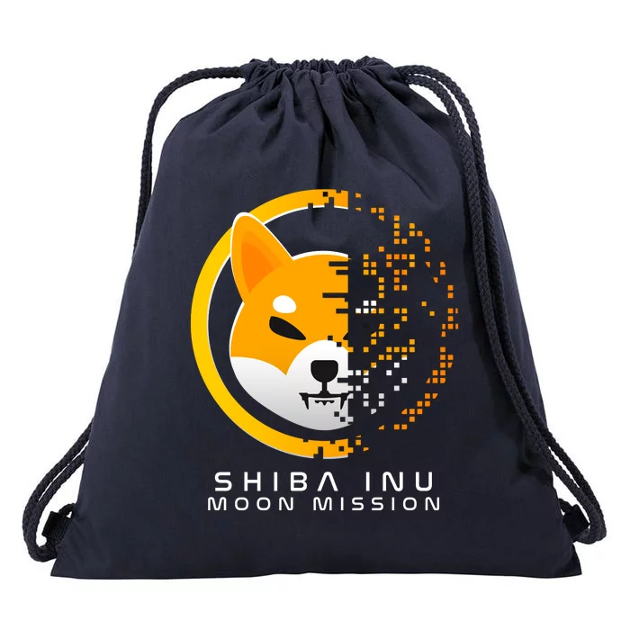 Shiba Inu Moon Mission DOGE Coin Cryptocurrency Drawstring Bag