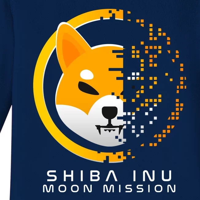 Shiba Inu Moon Mission DOGE Coin Cryptocurrency Baby Long Sleeve Bodysuit