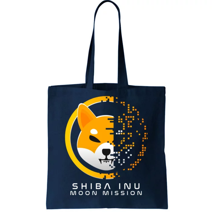 Shiba Inu Moon Mission DOGE Coin Cryptocurrency Tote Bag