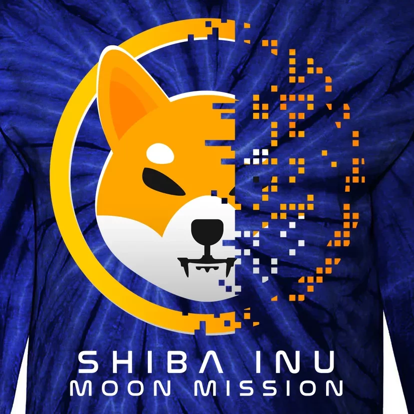 Shiba Inu Moon Mission DOGE Coin Cryptocurrency Tie-Dye Long Sleeve Shirt