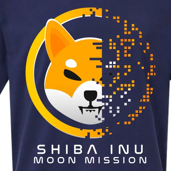 Shiba Inu Moon Mission DOGE Coin Cryptocurrency Sueded Cloud Jersey T-Shirt