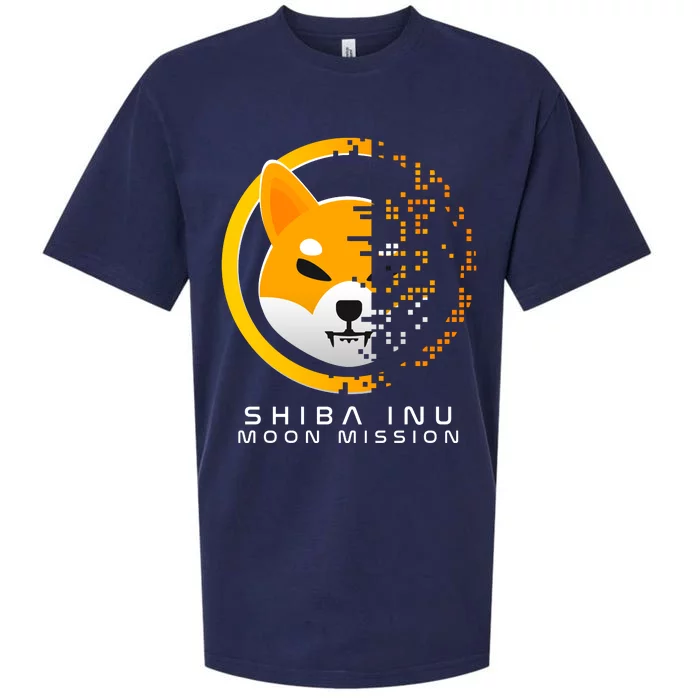 Shiba Inu Moon Mission DOGE Coin Cryptocurrency Sueded Cloud Jersey T-Shirt