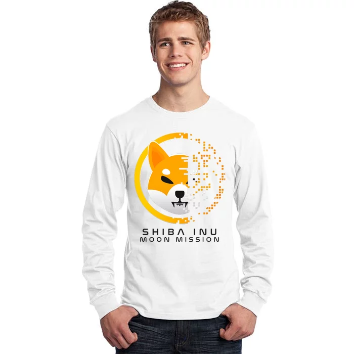 Shiba Inu Moon Mission DOGE Coin Cryptocurrency Tall Long Sleeve T-Shirt