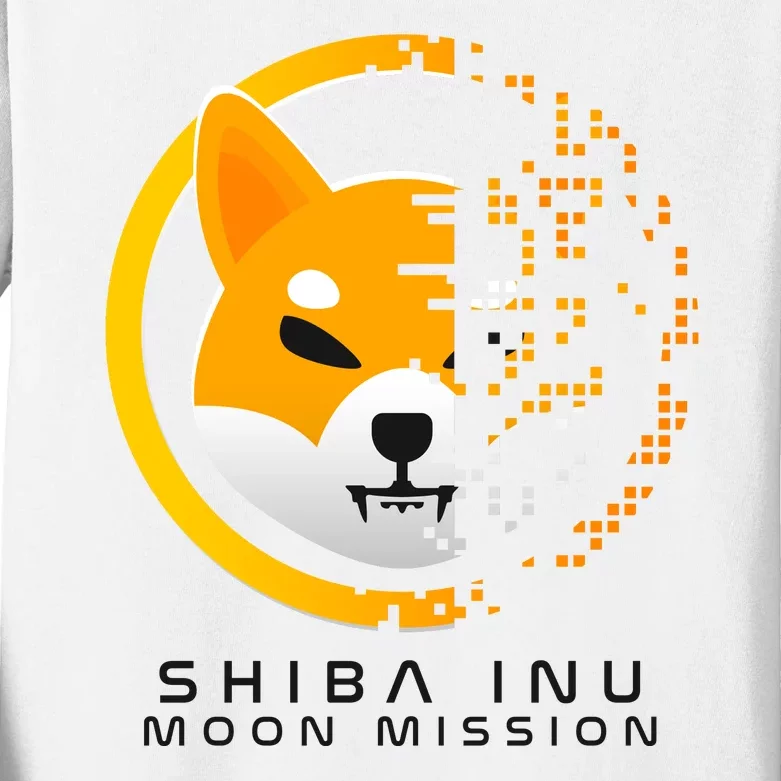 Shiba Inu Moon Mission DOGE Coin Cryptocurrency Kids Long Sleeve Shirt