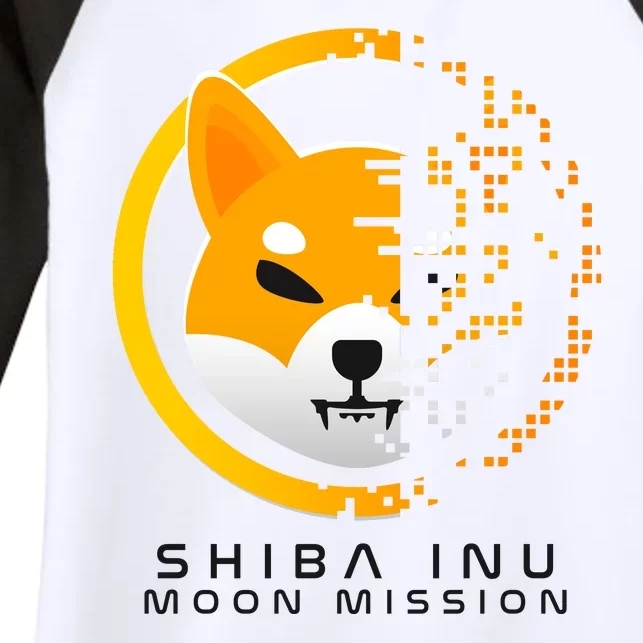 Shiba Inu Moon Mission DOGE Coin Cryptocurrency Women's Tri-Blend 3/4-Sleeve Raglan Shirt