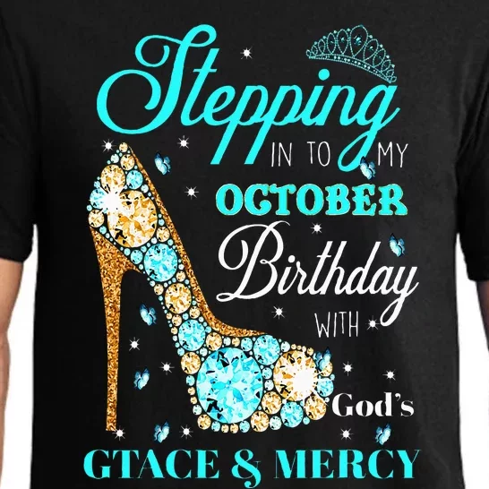 Stepping Into My October Birthday With God's Grace And Mercy Pajama Set