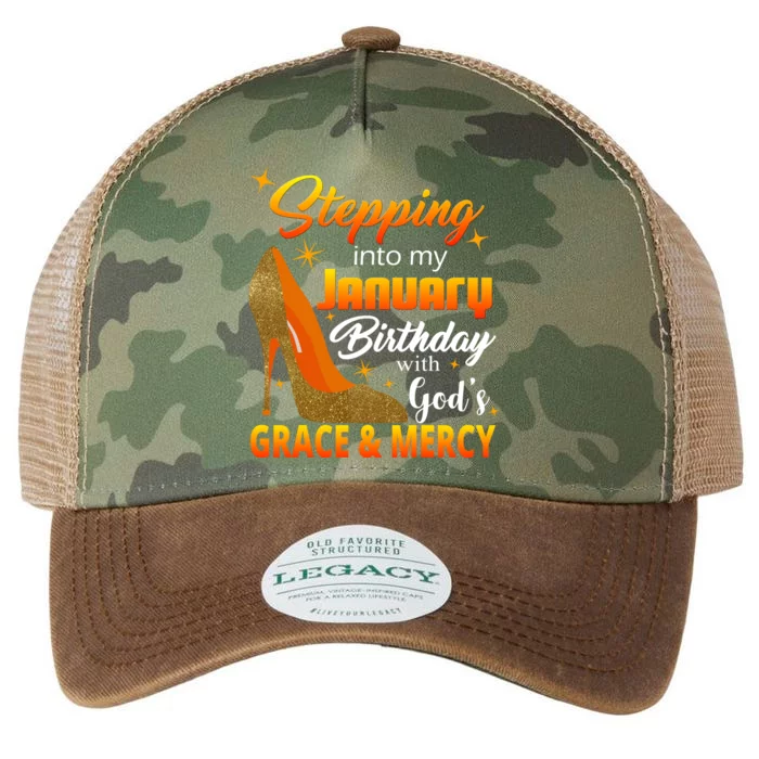 Stepping Into My January Birthday With God's Grace And Mercy Legacy Tie Dye Trucker Hat