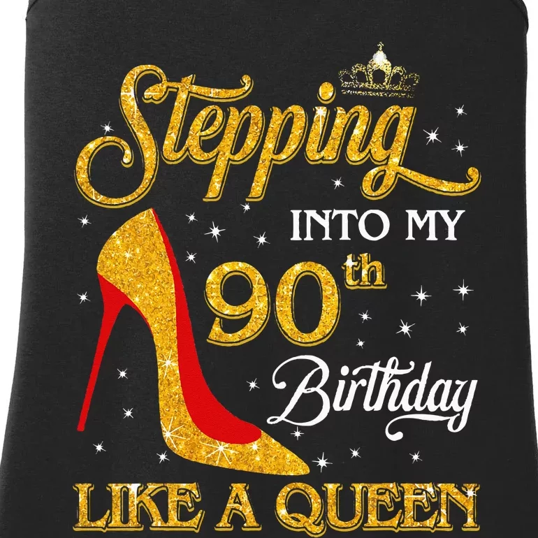 Stepping Into My 90th Birthday Like A Queen Bday Gift Ladies Essential Tank