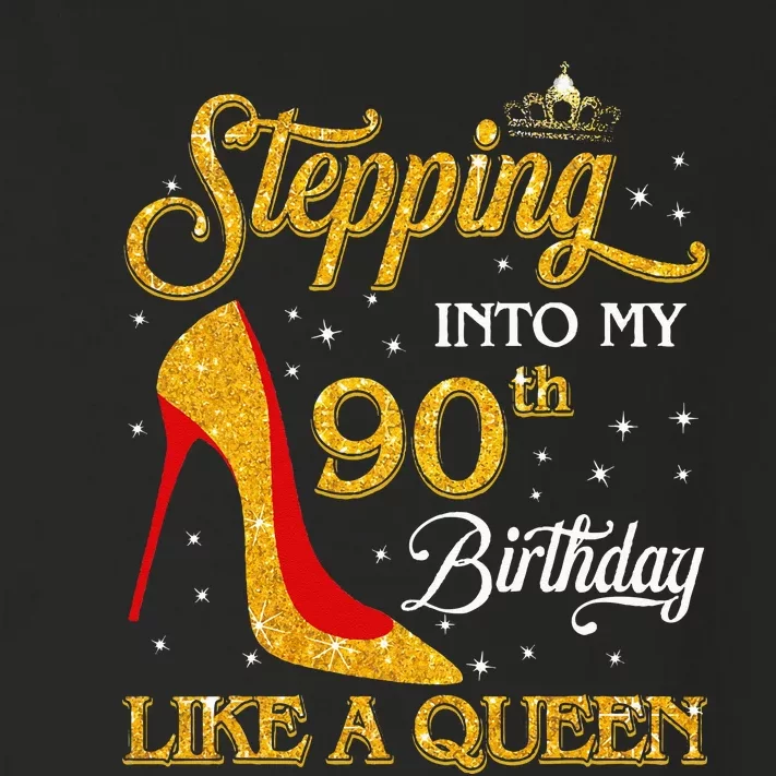 Stepping Into My 90th Birthday Like A Queen Bday Gift Toddler Long Sleeve Shirt