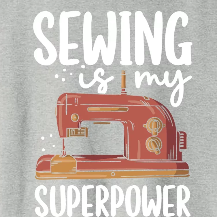 Sewing Is My Superpower Funny Sewing Machine Sew Hobby Cute Gift Women's Crop Top Tee