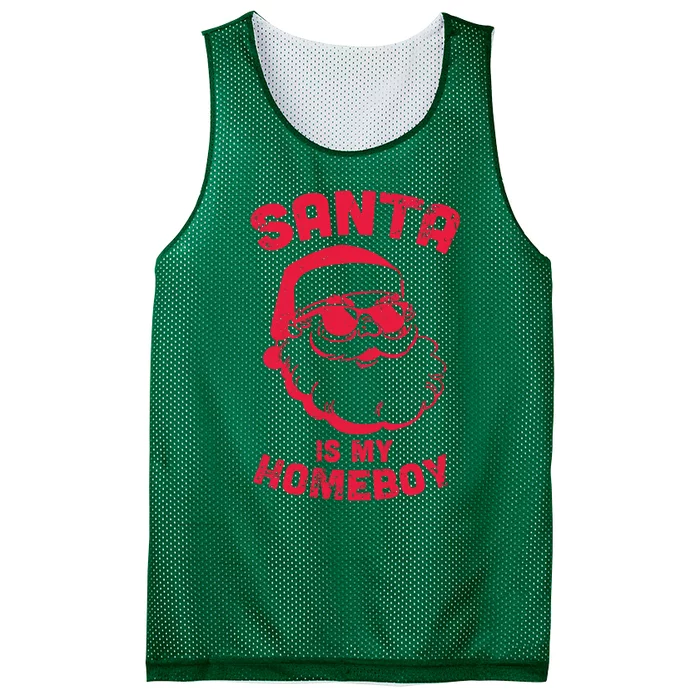 Santa Is My Homeboy Christmas Mesh Reversible Basketball Jersey Tank