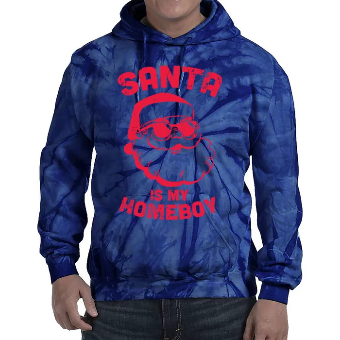 Santa Is My Homeboy Christmas Tie Dye Hoodie