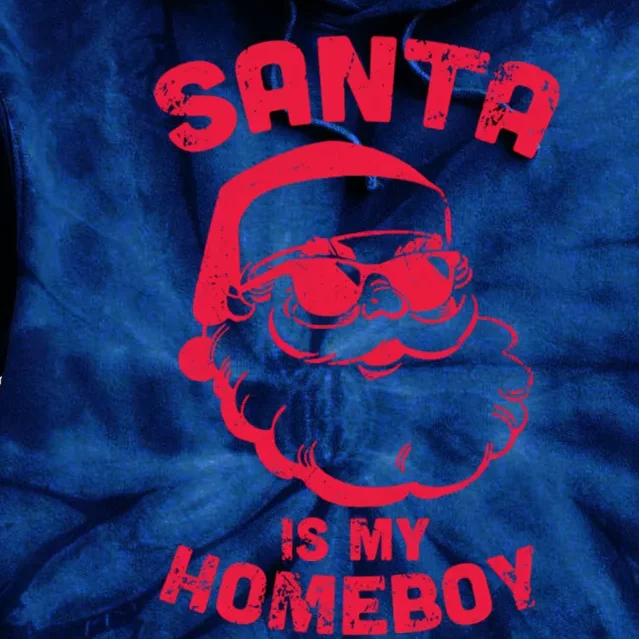 Santa Is My Homeboy Christmas Tie Dye Hoodie