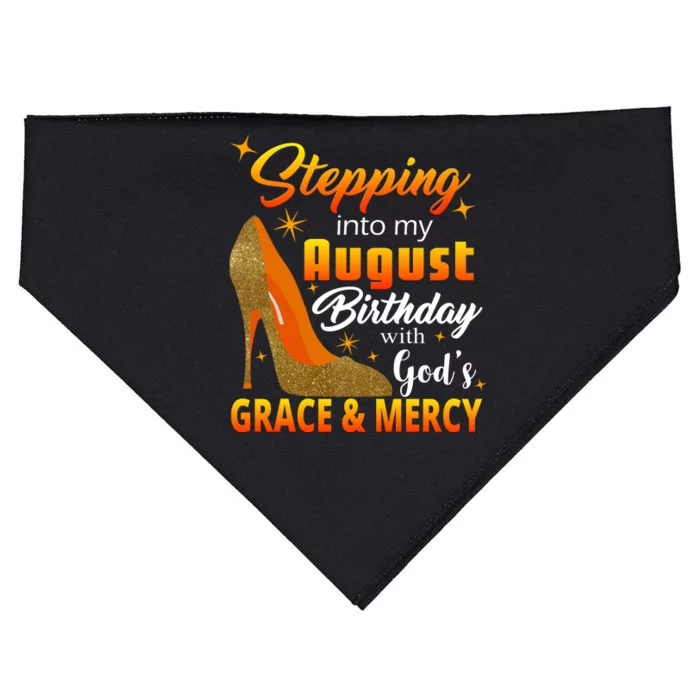 Stepping Into My August Birthday With God's Grace And Mercy USA-Made Doggie Bandana