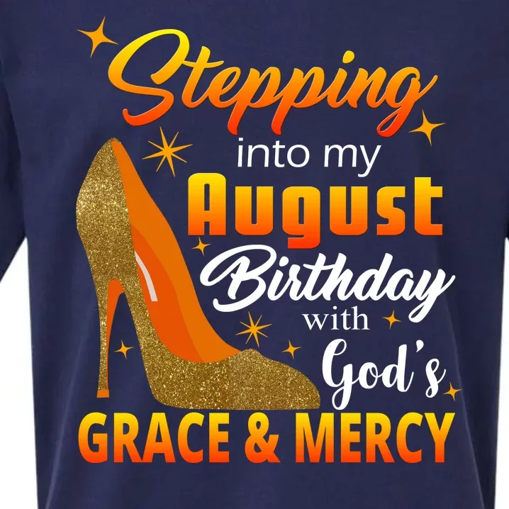 Stepping Into My August Birthday With God's Grace And Mercy Sueded Cloud Jersey T-Shirt